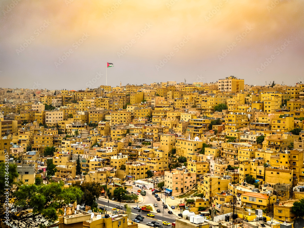 Beautiful skyline of Amman city center, Jordan