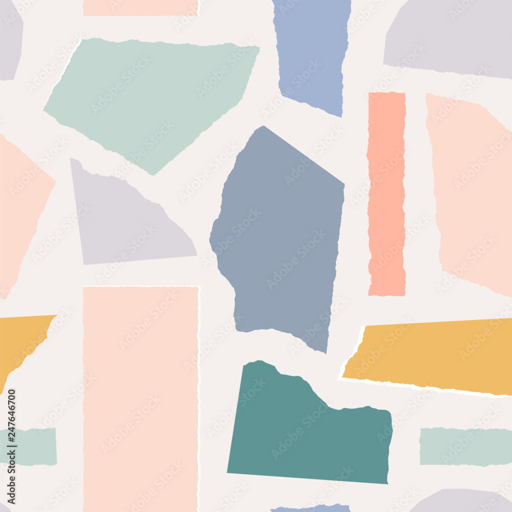 Seamless Paper Collage Pattern