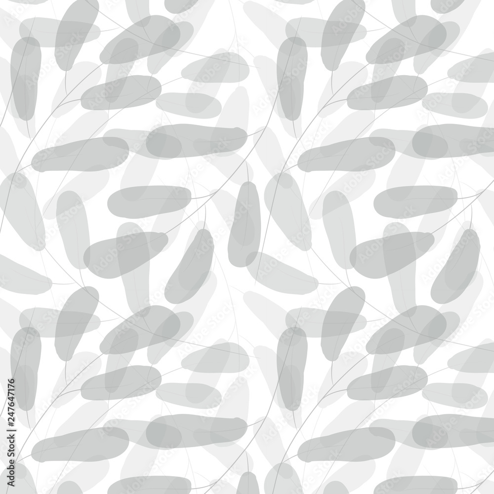 Seamless pattern with light gry leaves. Pastel. Pattern is saved in swatch panel. Vector EPS10. Seamless pattern with light gry leaves. Pastel. Pattern is saved in swatch panel. Vector EPS10.