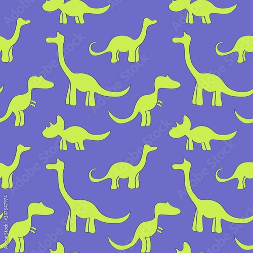 Seamless pattern with cute dinosaurs for children textile   wallpaper   posters and other design. Vector illustration.