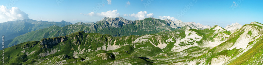 Panorama of the mountains. View of the mountains. Beautiful landscape