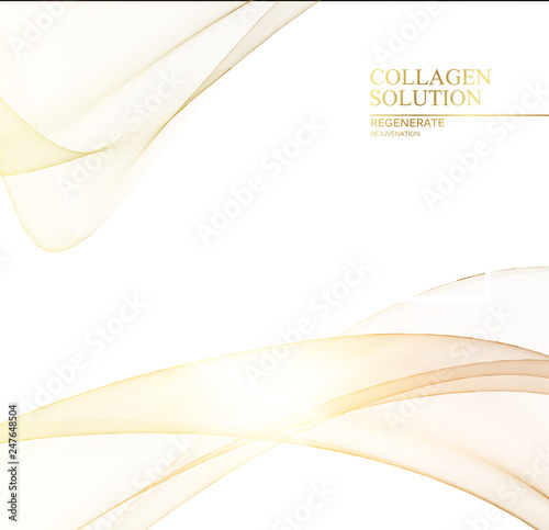 Science illustration of a cream flow. Regenerate face cream and Vitamin complex concept. Organic cosmetic and skin care solution. Beauty skin care design over gray background. Vector illustration.