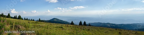 Panoramic view of a mountain range in summer - Kopaonik  Serbia