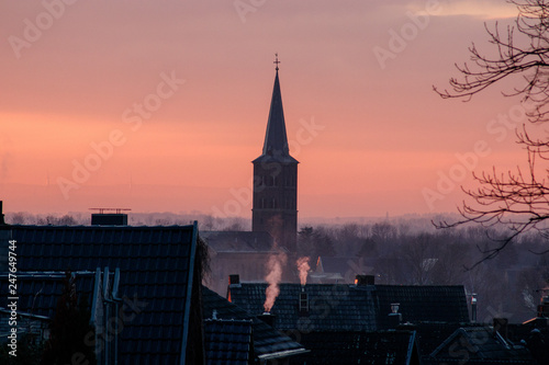 St. Lambertus, Erftstadt-Bliesheim, im Abendlicht