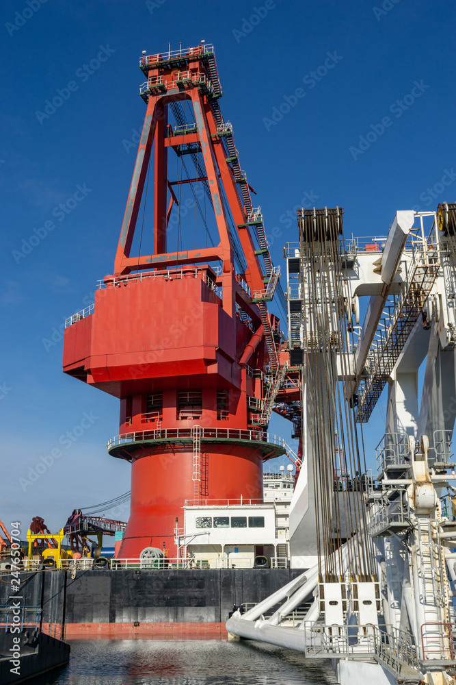 cranes in the port - ship crane - floating crane cranes in the port - ship crane - floating crane