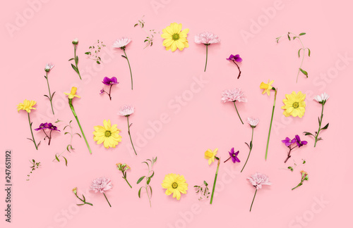 Romantic floral greeting card template