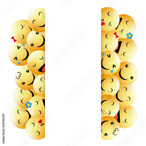 Banner emoji set with positive reactions