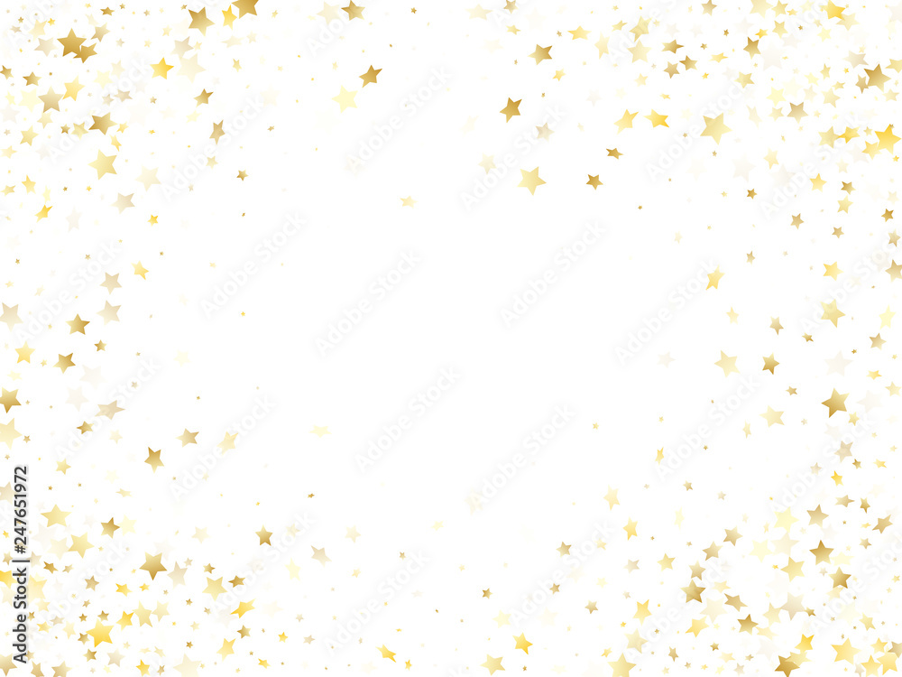 Magic gold sparkle texture vector star background.