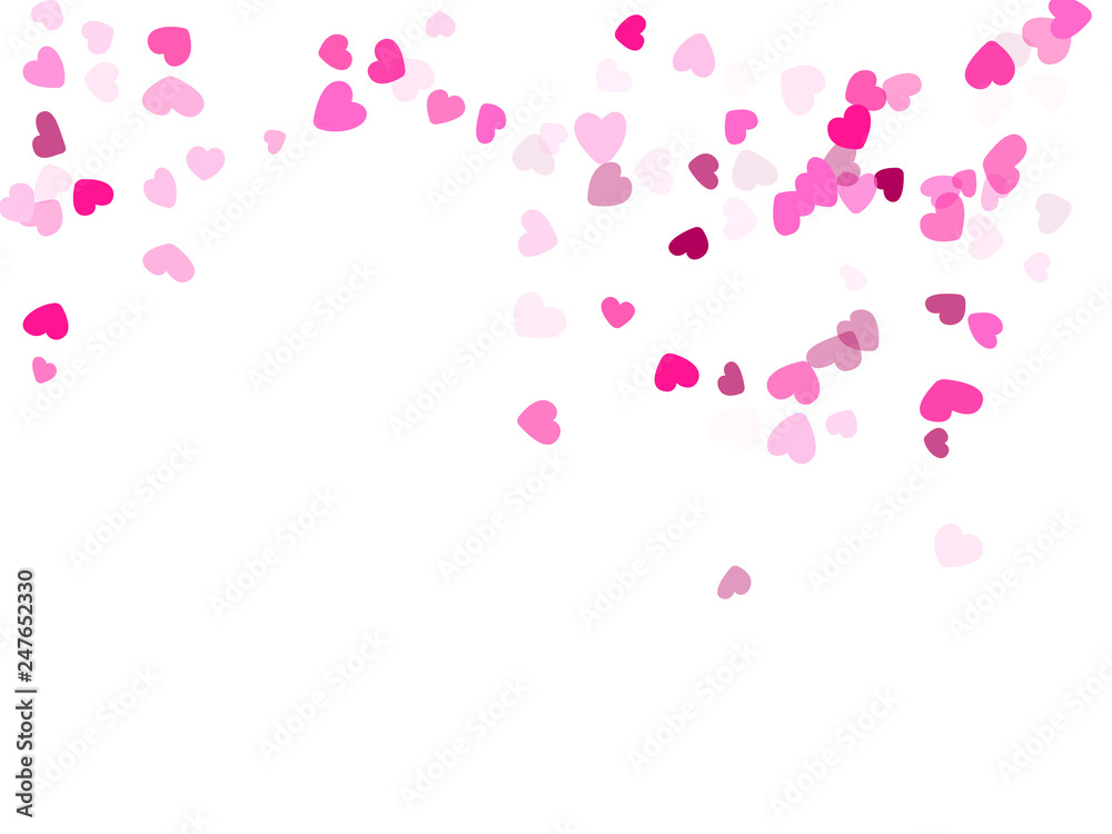 Hearts confetti flying vector background graphic design.