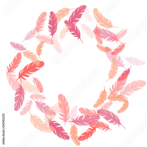 Flying feather elements airy vector design.