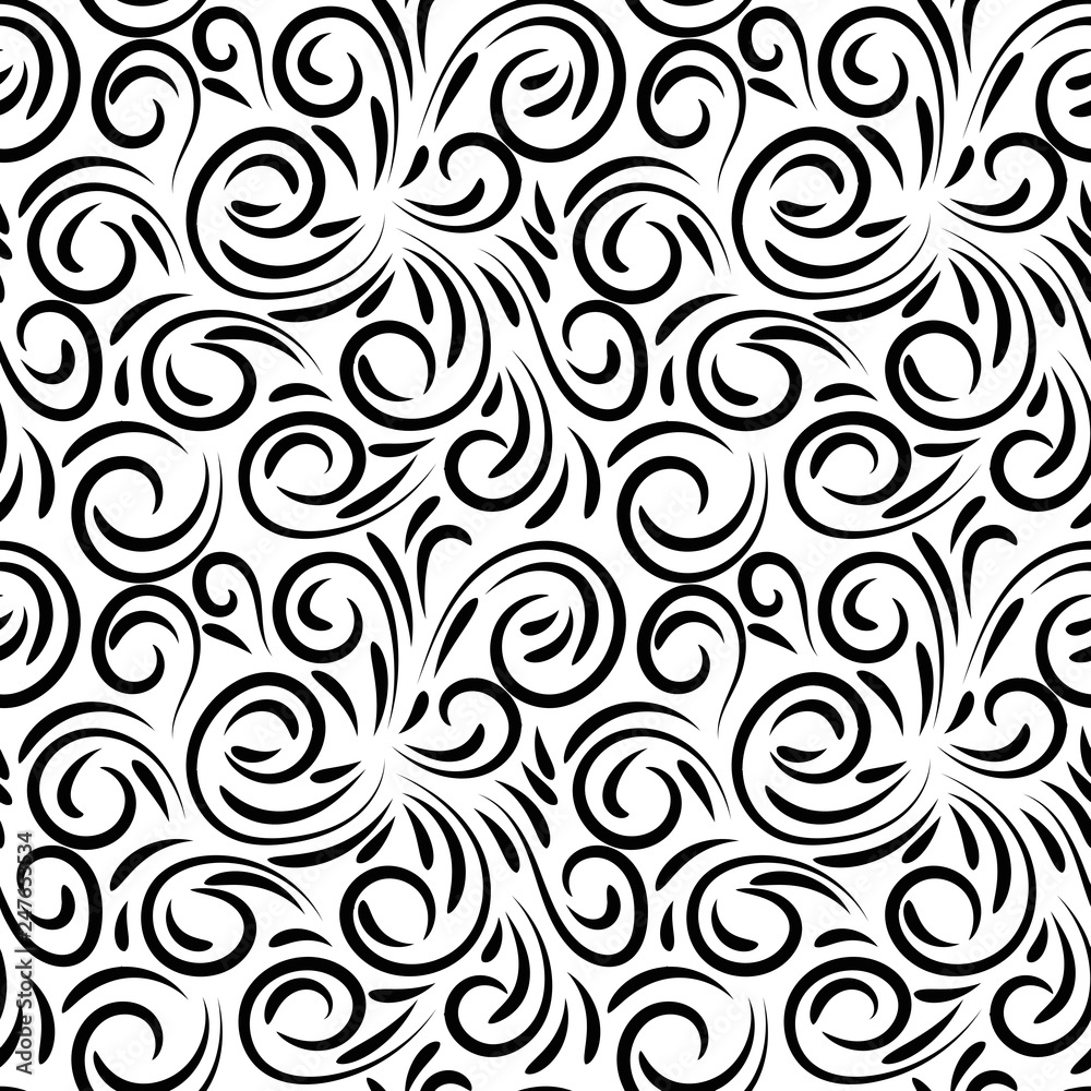 Abstract curly geometric seamless pattern. Doodle background. Vector illustration. Abstract curly geometric seamless pattern. Doodle background. Vector illustration.