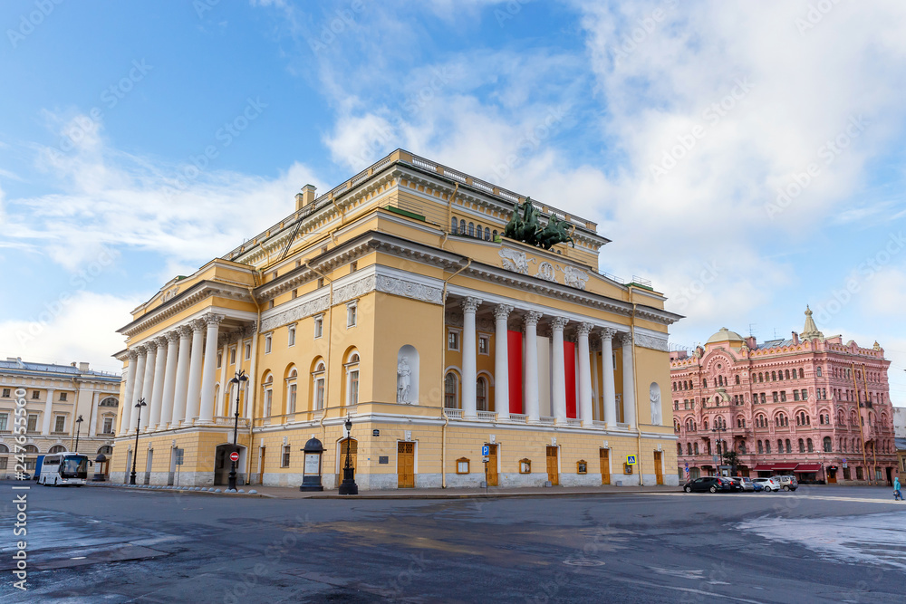 The building of the Alexandrinsky Theater in St. Petersburg