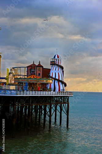 Fair attractions at the Brighton Pier.