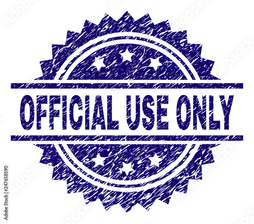 OFFICIAL USE ONLY stamp seal watermark with distress style. Blue vector rubber print of OFFICIAL USE ONLY tag with grunge texture.