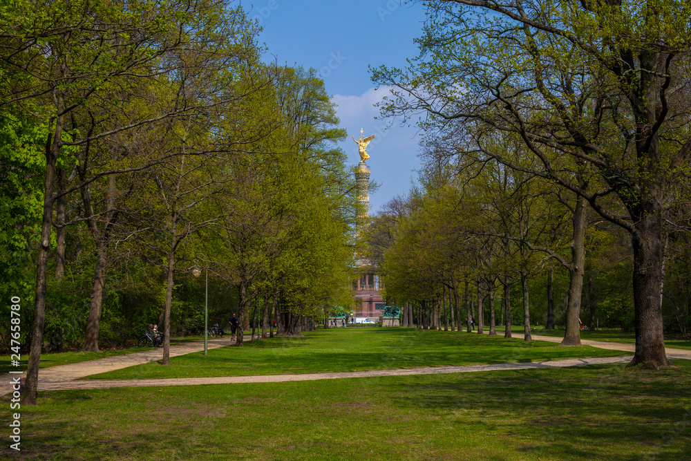 Berlin Victory Column viewed through the Tiergarten