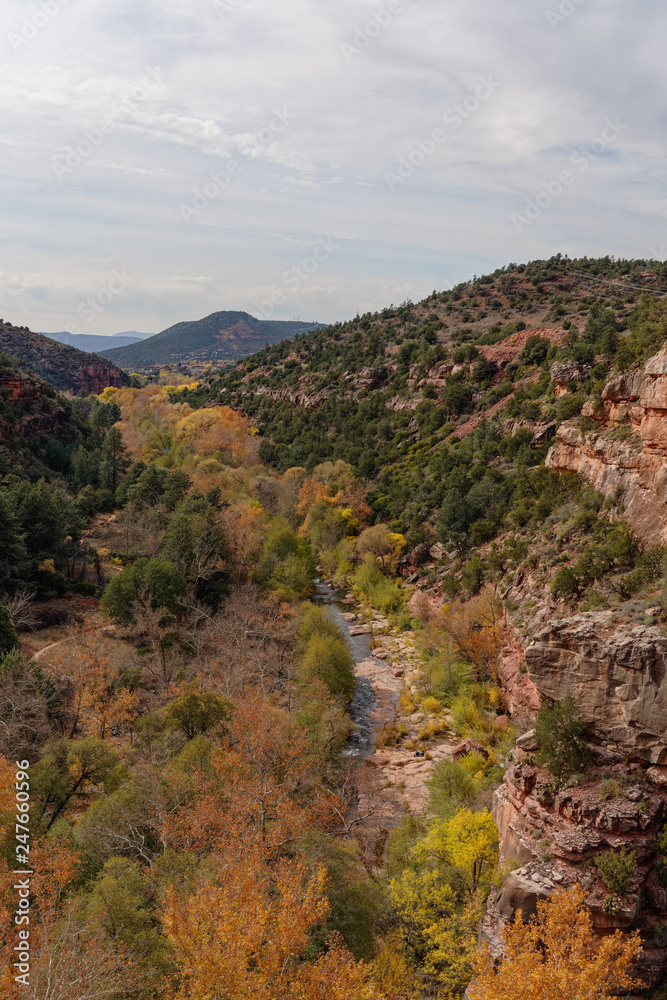 Oak Creek canyon Arizona fall colors in late November