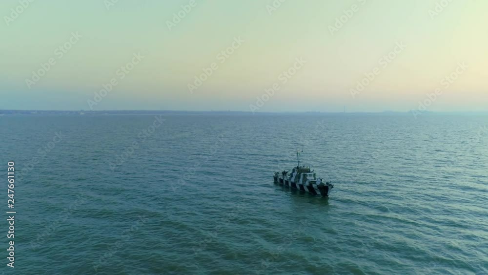Patrol Of Water Space. Anchor Ship. Patrol Of Water Space. Anchor Ship.
