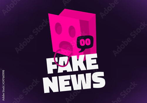 Fake News Conceptual Design Concept With Inverted Pink Paper Shopping Bag With Holes For Eyes And Mouth Over The Head Vector Media.