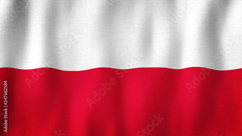 Poland flag waving in the wind. Closeup of realistic Polish flag with highly detailed fabric texture Free Download Poland flag waving in the wind. Closeup of realistic Polish flag with highly detailed fabric texture - GFXLoad