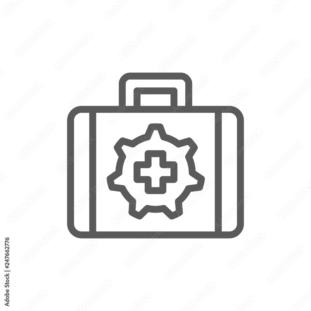 Technical assistance suitcase line icon. Technical assistance suitcase line icon.