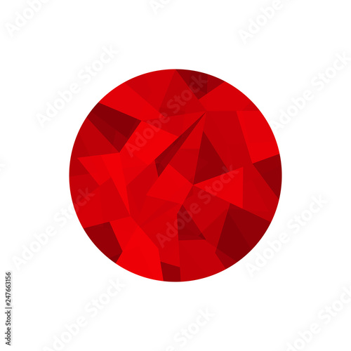 low poly red circle