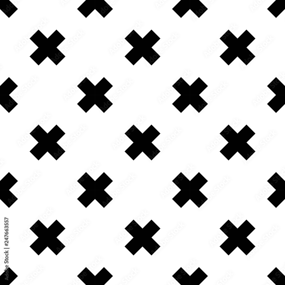 Obraz premium seamless black crosses on white