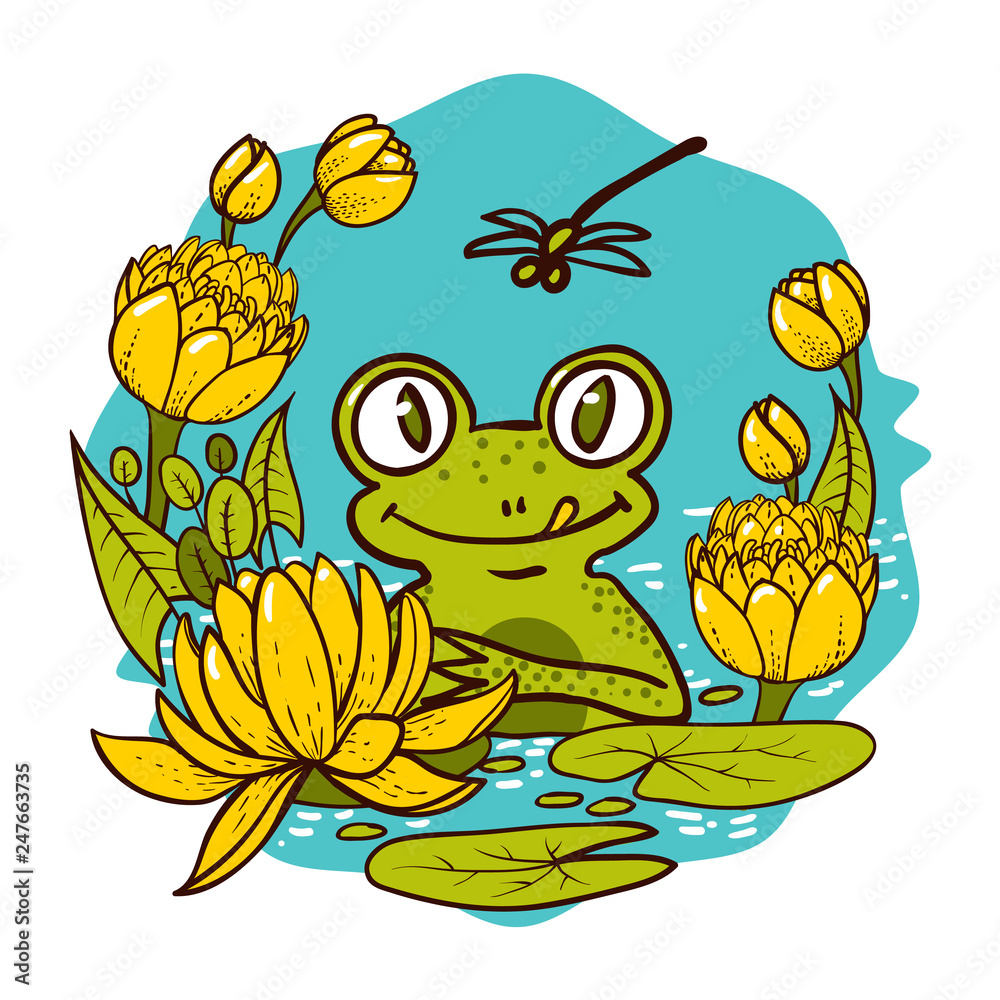 Obraz premium Children s Print. The King Is a Frog.