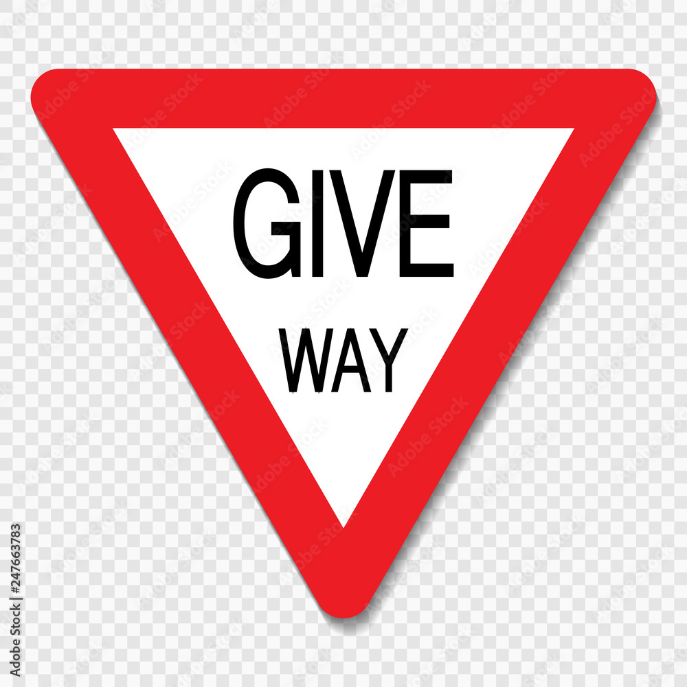 Symbol give way sign on transparent background Symbol give way sign on transparent background