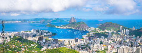 Beautiful cityscape of Rio de Janeiro city with Sugarloaf Mountain and Guanabara Bay - Rio de Janeiro, Brazil photo