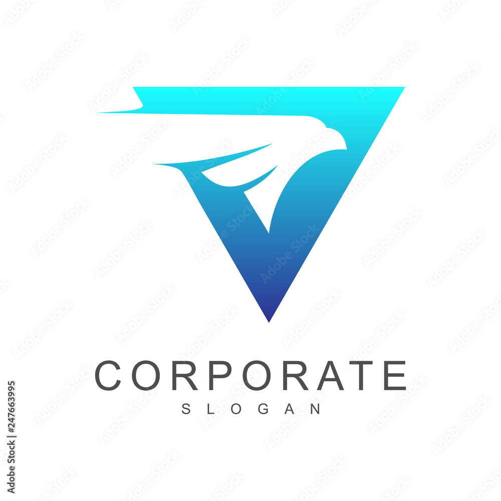 Naklejka premium eagle logo in triangle shape