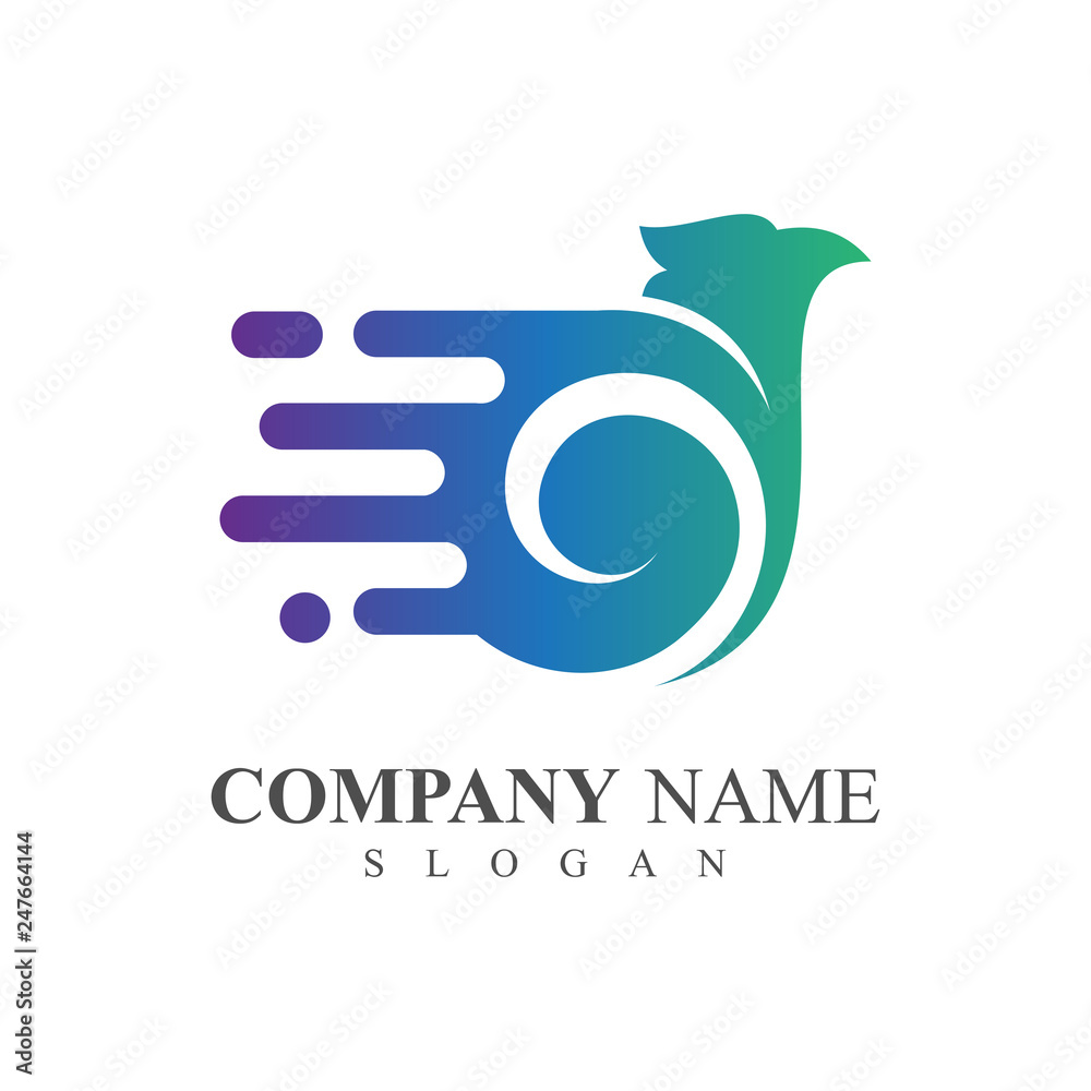 fast eagle logo template, eagle logo with motion shape