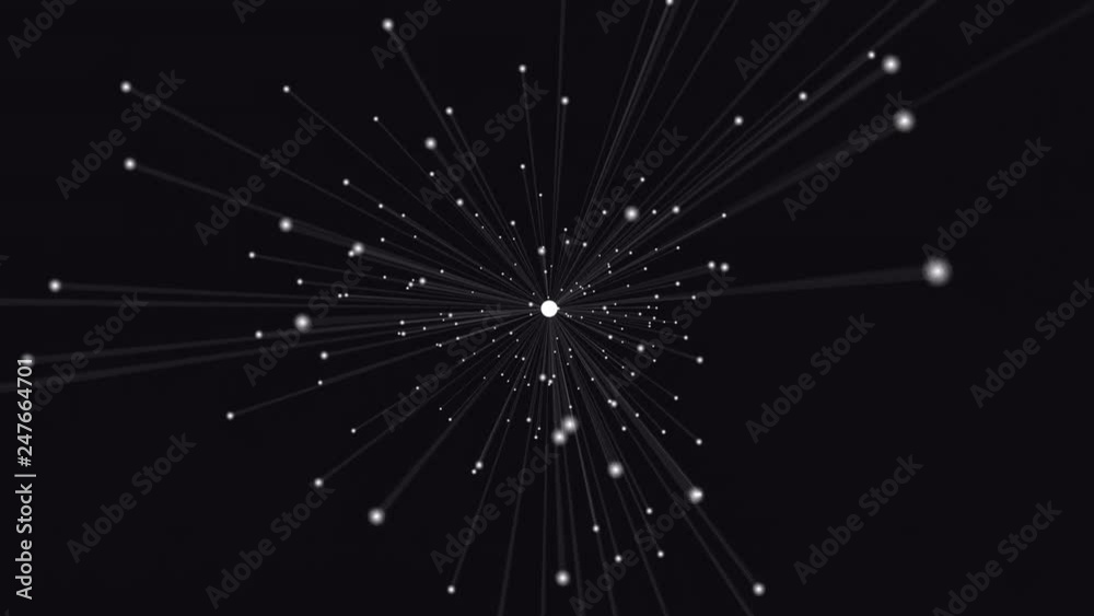 abstract animation of converging beams to a single point