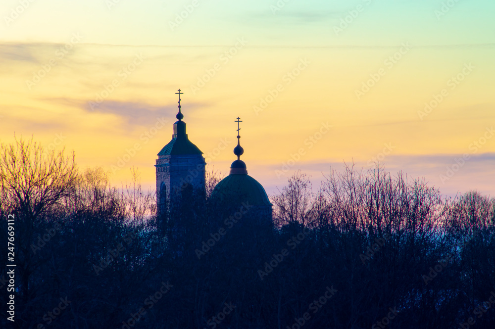 Nature of moscow region 2019.Winter landscape of the Russian province.Sergiev Posad,