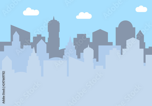 City landscape with skyscrapers in the daytime