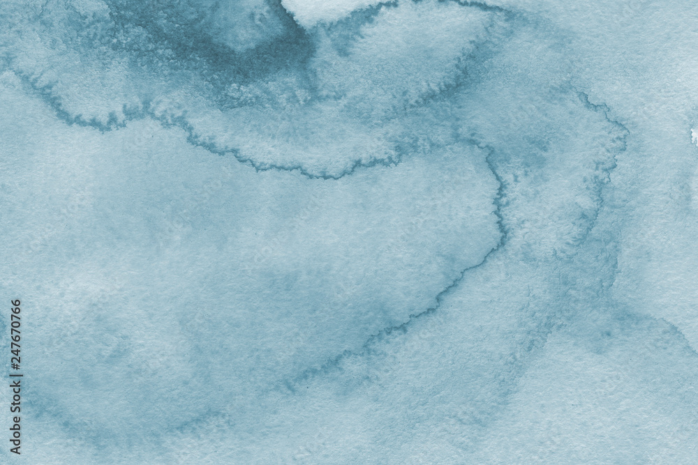 Watercolor blue texture with abstract washes and brush strokes on the ...