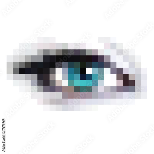 Pixel eye for high-tech beauty or science applications.