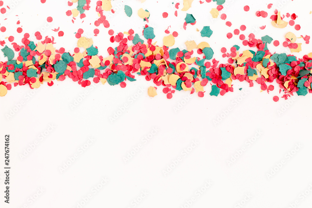 confetti circles on white background