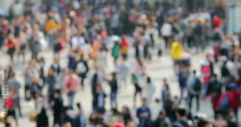 Bokeh of city with crowded of people in the street Bokeh of city with crowded of people in the street