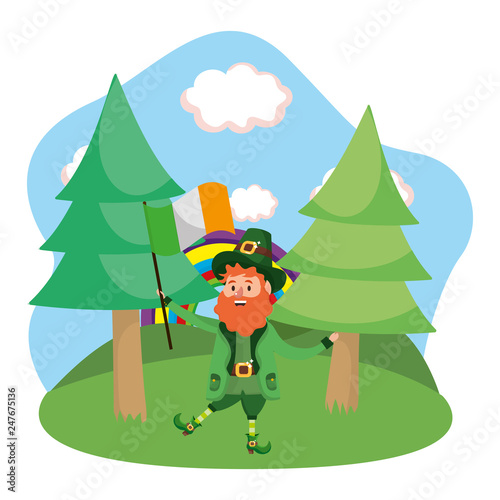 dwarf man holding flag outdoors photo