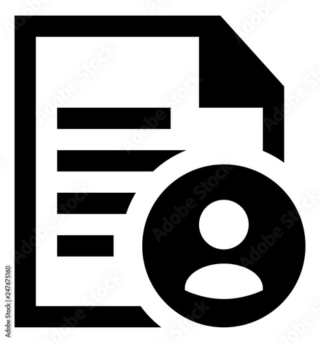 Document With User Vector Icon