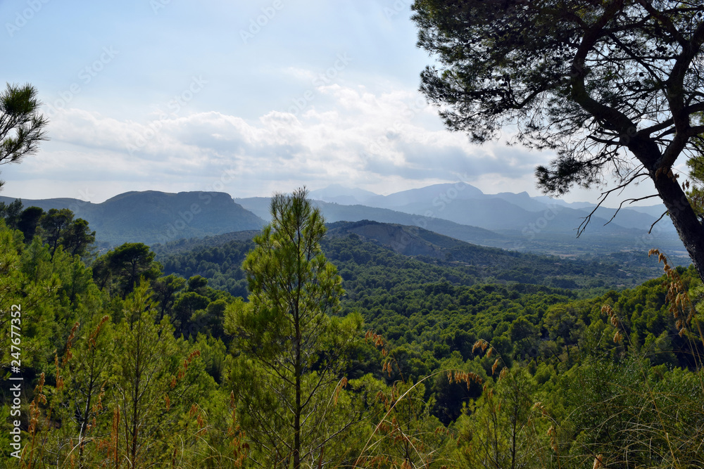A view of the mountain top Puig de Sant Marti in Alcudia