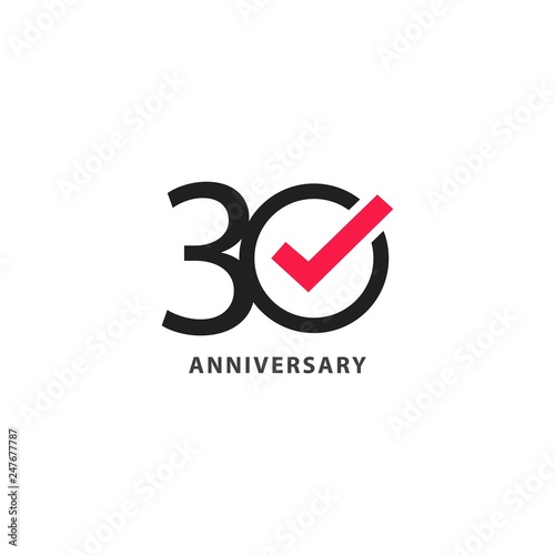 30 Year Anniversary Vector Template Design Illustration