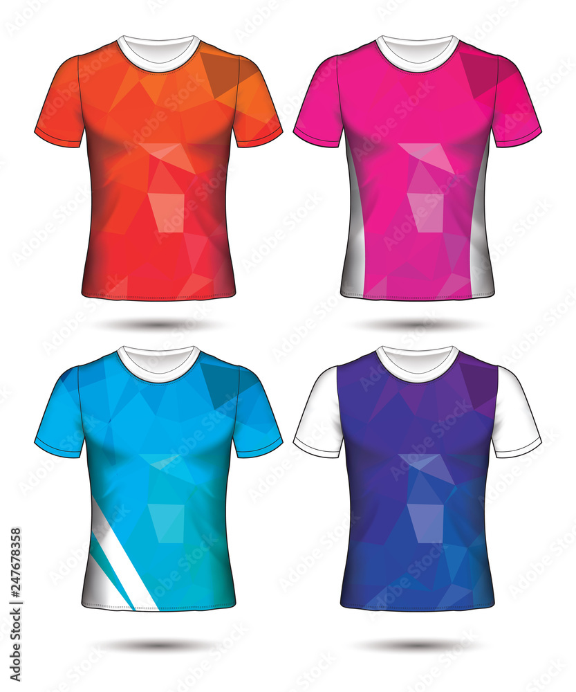 t-shirt templates abstract geometric collection of different colors polygonal mosaic t-shirt templates abstract geometric collection of different colors polygonal mosaic