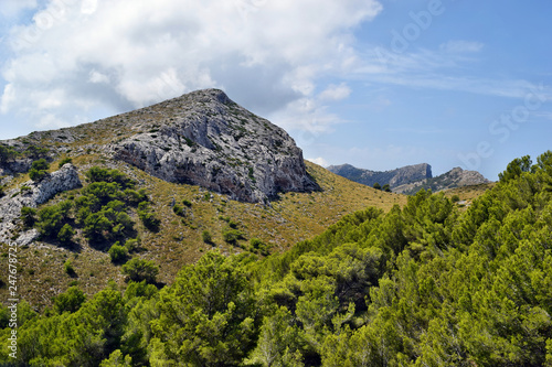View of the hills and mountains on the way to the Formentor Lighthouse