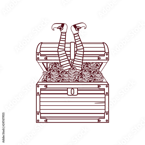 chest with coins isolated icon