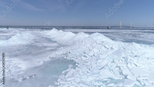 Wallpaper Mural Blue Ice Mountains in the straits of Mackinac near the Mackinaw Bridge Torontodigital.ca