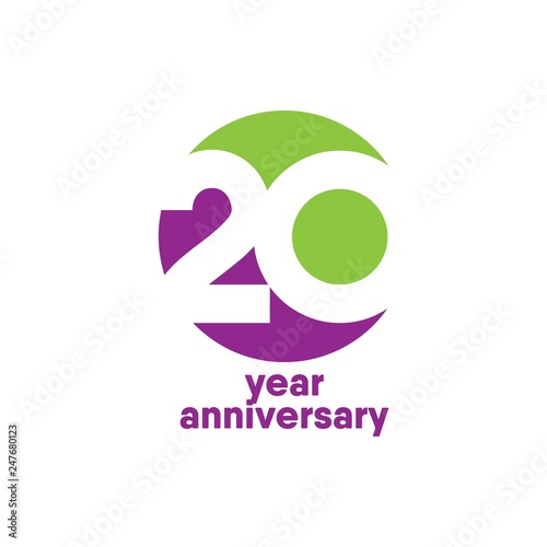 20 Year Anniversary Vector Template Design Illustration