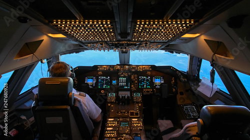 Canvas Print Airplane cockpit
