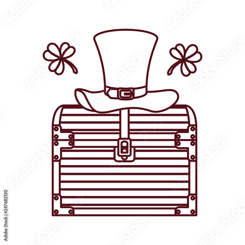 chest with leprechaun hat isolated icon