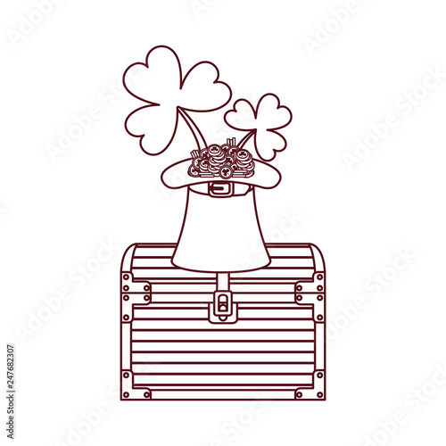 chest with leprechaun hat isolated icon